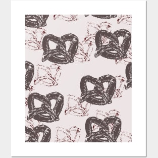 Pink Pretzel Pattern Posters and Art